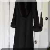 H06. Madeline full length coat with fur collar. 